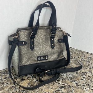 EUC Black Gray Rosetti Shoulder Satchel Bag🖤